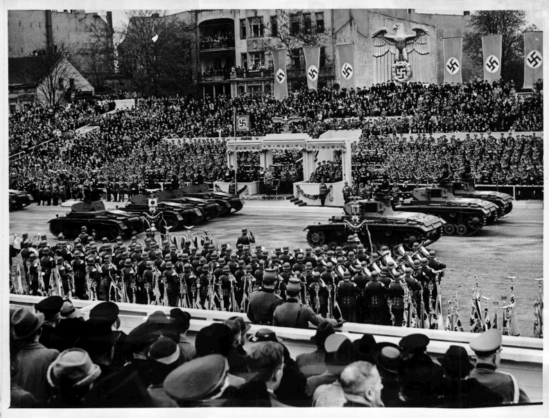 Parade for Adolf Hitler's 50th birthday